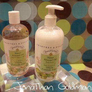 PAIR of Crabtree & Evelyn Sweet Almond Oil Bath & Shower Gel & Body Lotion NEW